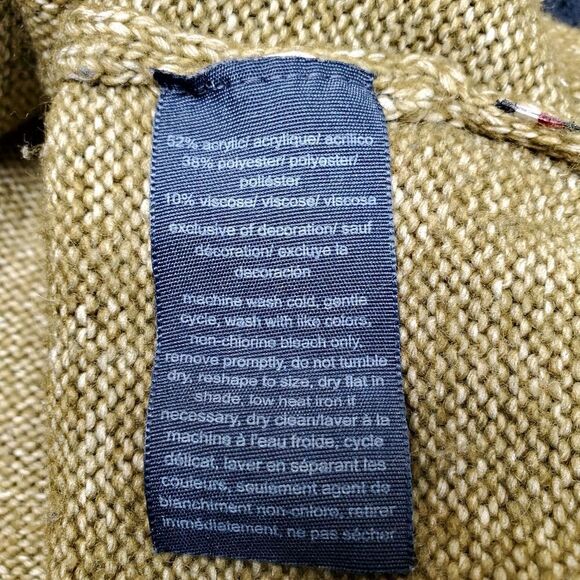 TOMMY HILFIGER Metallic Ribbed Trim Fair Isle Pattern Pullover Sweater Size L - Picture 5 of 7